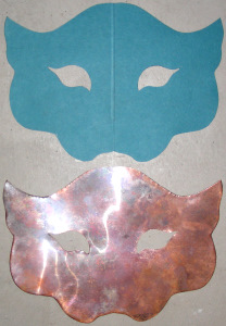 Jaguar Mask:  Paper Template and Copper Cutout
