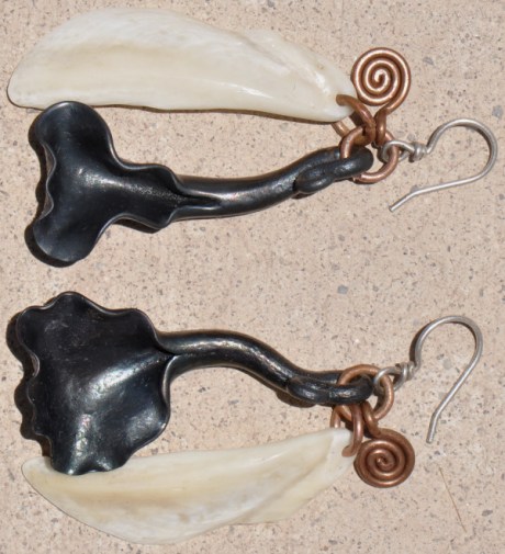 Winged Curly Cone Earrings