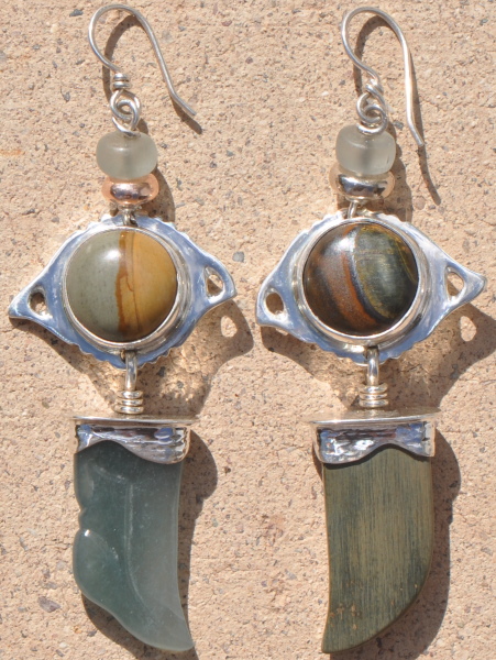 Cat Eye and Claw Earrings